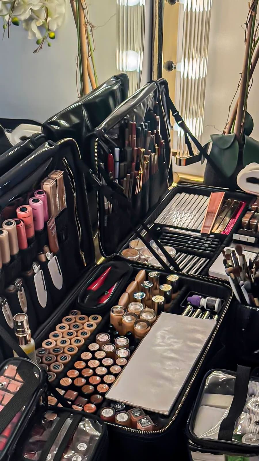 Professional makeup artist kit fully stocked with products and brushes, tailored mentorship session with Elani Artistry Dubai