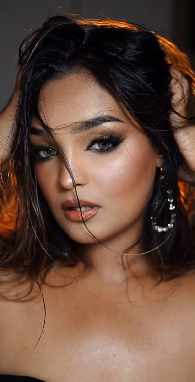 Dramatic editorial glam makeup by Elani, makeup artist and hair stylist Dubai